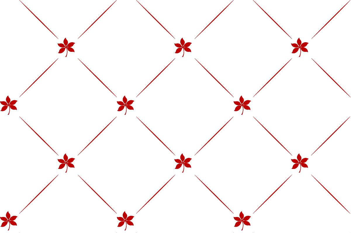 A pattern of red buckeye leaves on a white background